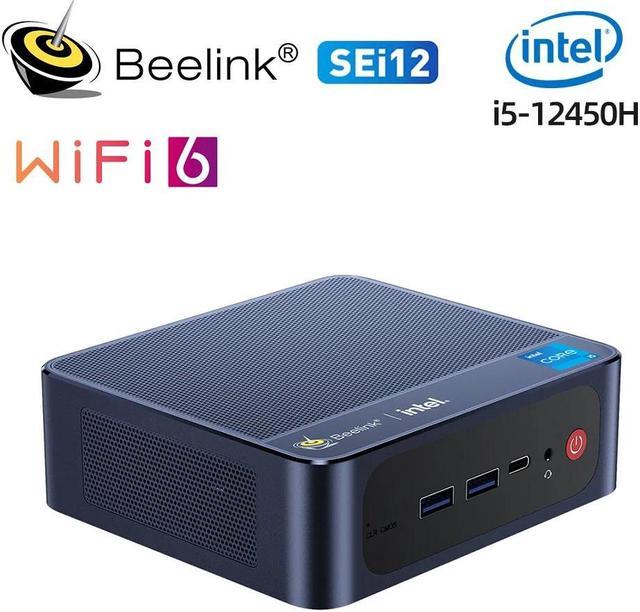 Beelink Mini PC SEi12 Core i5-12450H (Up to 4.4GHz), 16GB DDR4 RAM 1TB NVME  SSD, Intel UHD Graphics, Windows 11 Pro, WiFi 6/BT 5.2