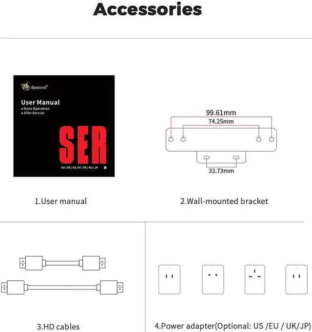 Alt view image 7 of 7 - Beelink Mini PC SER5 AMD Ryzen 5 5560U (6C/12T Up to 4.0GHz), 16GB DDR4 RAM 500GB NVME SSD, AMD Radeon Graphics, Windows 11 Pro, WiFi 6/BT 5.2