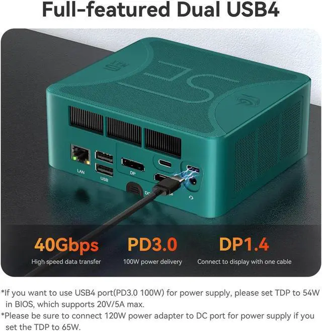 Alt view image 4 of 7 - Beelink Mini PC SER6 AMD Ryzen 9 6900HX (8C/16T Up to 4.9GHz), 32GB DDR5 RAM 1TB NVME SSD, AMD Radeon Graphics, Windows 11 Pro, WiFi 6/BT 5.2