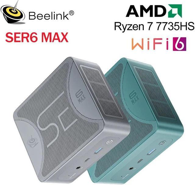 Beelink AMD Ryzen 7 7735HS DDR5 32GB RAM 500GB 1TB Mini PC SER6 MAX PCIe4.0  SSD Radeon 680M Triple Display Desktop Computer USB4
