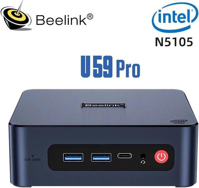 Beelink Mini PC U59 Intel Core N5105(Up to 2.9GHz), 16GB DDR4 RAM 500GB  NVME SSD, Intel UHD Graphics, Windows 10 Pro, Dual HDMI/Lan 4K60Hz/WiFi  6/BT 4.0 