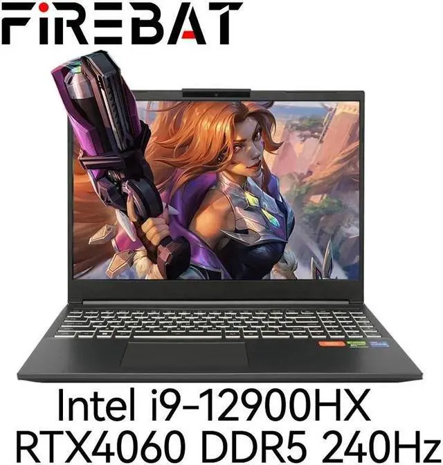 Alt view image 2 of 7 - FIREBAT T6A-X 16" 240Hz IPS - Intel Core i9 12th Gen 12900HX(2.3GHz) - NVIDIA GeForce RTX 4060 8G Laptop GPU - 16 GB DDR5 - 1TB PCIe SSD - Windows 11 Home - Gaming Laptop