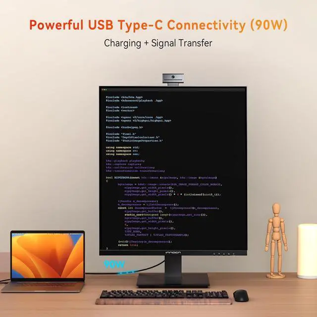 Alt view image 4 of 7 - INNOCN 28C1Q 28" Computer Vertical Monitor, 16:18 SDQHD 2560 x 2880 Nano IPS Display, 60Hz, 98% DCI-P3, HDR 10, Built-In Webcam, USB Type C, Height/Pivot Adjustable