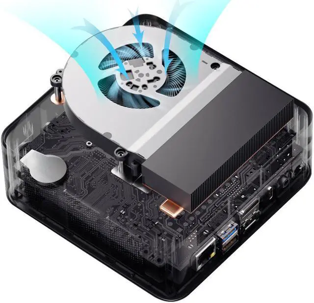 Alt view image 7 of 7 - Beelink Mini PC SEi12 Max Intel Core i7-12700H (14C/20T, up to 4.7GHz), 32GB DDR5 RAM 500GB NVME SSD, Intel Iris Xe Graphics, Windows 11 Pro, WiFi 6/ BT 5.2