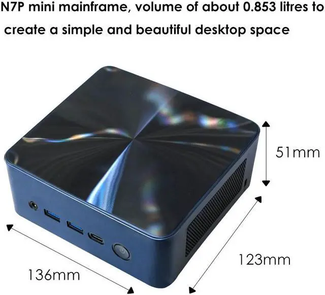 Alt view image 5 of 6 - BRENUC Mini PC N7P AMD Ryzen 7 8845HS(up 5.1GHz),32GB DDR5 RAM 1TB NVMe PCIE 4.0 SSD,AMD Radeon 780M Graphics,Triple Screen Display,WiFi 6,Bluetooth 5.2