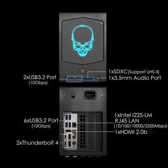 Alt view image 4 of 6 - Intel NUC 11 Extreme - Gaming PC Desktop - Intel Core i9-11900KB (8C/16T up to 4.90 GHz) - RTX 4070 12GB Gaming VERTO - 16GB DDR4 3200MHz - 512GB NVMe SSD - 650W 80PLUS - Windows 11 Home