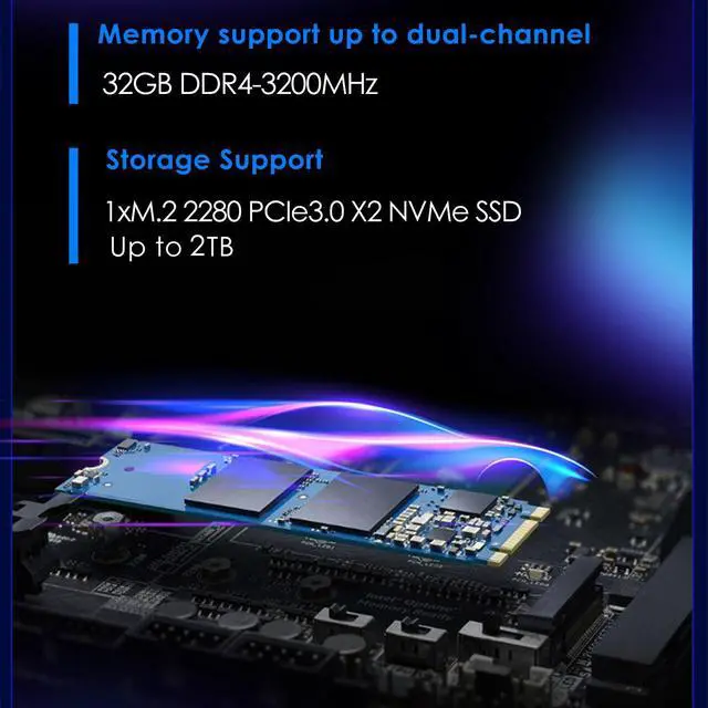 Alt view image 3 of 6 - BRENUC Mini PC C06E Intel Alder Lake N100(up to 3.4GHz), 8GB DDR4 RAM 256GB NVME SSD, Intel UHD Graphics, Win11 Pro, WiFi 6 Bluetooth 5.2