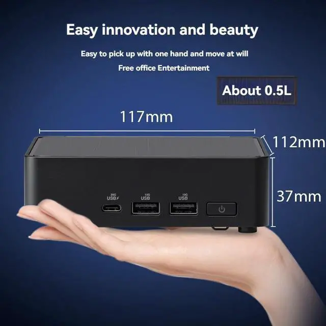Alt view image 4 of 7 - ASUS NUC 14 Pro Intel Core Ultra 5 125H RNUC14RVKU50000UI Slim PC Barebone WiFi 6E BT5.3, US cord