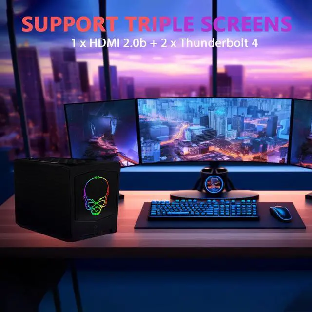 Alt view image 4 of 6 - Intel NUC 11th Beast Canyon NUC11BTMi7 Core i7-11700B Processor 4.8GHz UHD Graphics Mini Business Gaming PC Desktop Thunderbolt 4 WiFi 6E Bluetooth 5.2 16G RAM 512GB SSD US Power Cord included