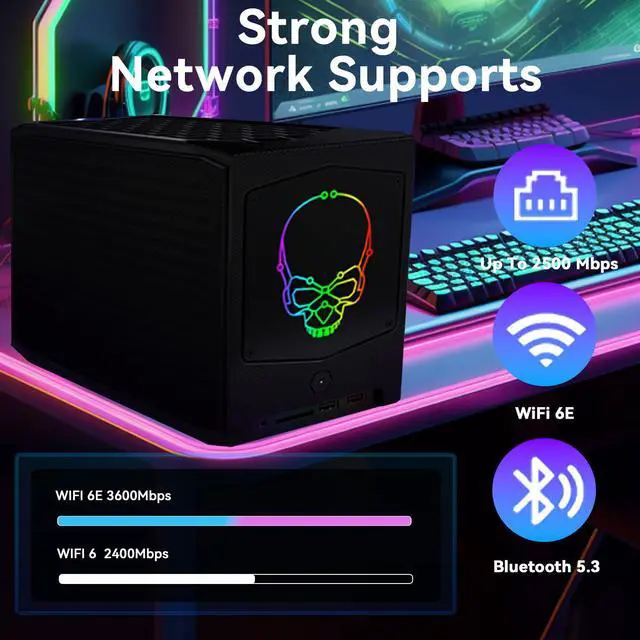 Alt view image 5 of 6 - Intel NUC 11th Beast Canyon NUC11BTMi7 Core i7-11700B Processor 4.8GHz UHD Graphics Mini Business Gaming PC Desktop Thunderbolt 4 WiFi 6E Bluetooth 5.2 16G RAM 512GB SSD US Power Cord included