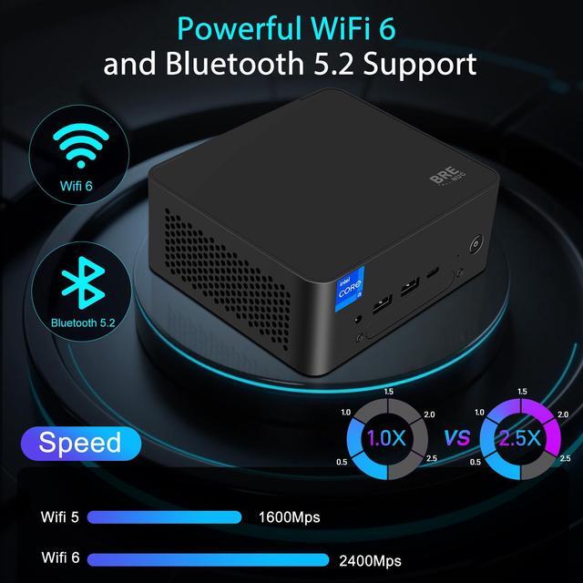 Alt view image 5 of 7 - BRENUC MINI PC,Intel 12th Gen Core i7-1260P Up to 4.4GHz, 32GB DDR5 512GB NVME SSD, HDMI/TYPE-C 8K@60Hz Output, 1X 2.5G RJ45 Port, 4X USB Port, Intel Iris Xe Graphics, VESA Mount