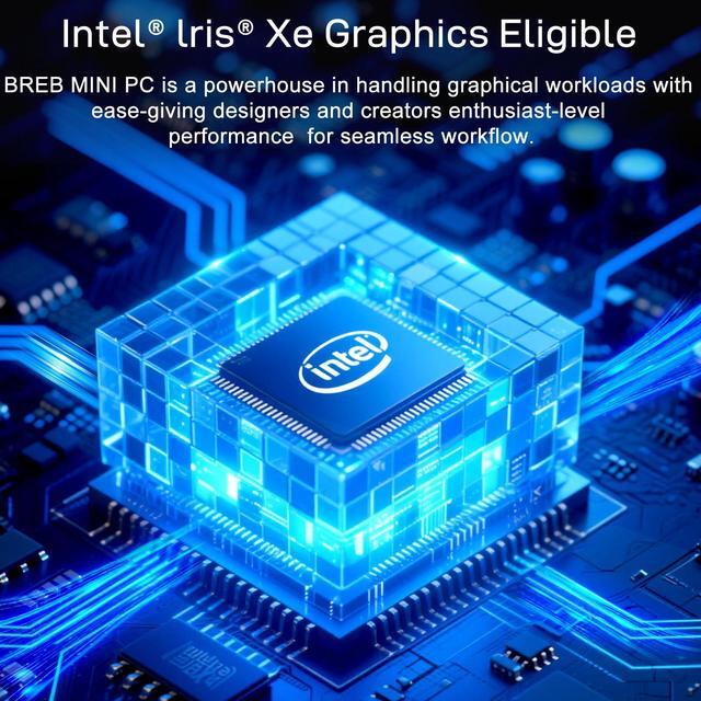 Alt view image 3 of 7 - BRENUC MINI PC,Intel 12th Gen Core i7-1260P Up to 4.4GHz, 32GB DDR5 512GB NVME SSD, HDMI/TYPE-C 8K@60Hz Output, 1X 2.5G RJ45 Port, 4X USB Port, Intel Iris Xe Graphics, VESA Mount