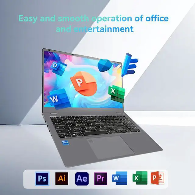 Alt view image 6 of 7 - BRENUC Gaming Laptop Intel Core i5-1240P 3.3-4.4GHz, 15.6" IPS Display,16GB RAM 512GB NVMe SSD Laptop Computer Windows 11 Pro, Metal Case