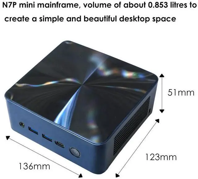 Alt view image 5 of 6 - BRENUC Mini PC N7P AMD Ryzen 7 8845HS(up 5.1GHz), AMD Radeon 780M Graphics,Triple Screen Display,WiFi 6,Bluetooth 5.2 Barebone