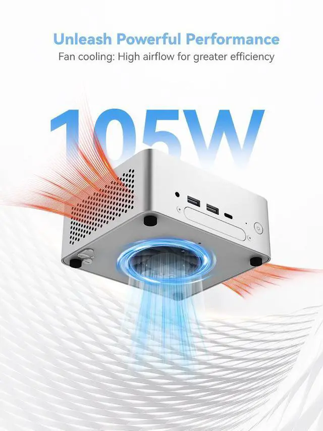 Alt view image 6 of 7 - BRENUC BREC Mini PC - Intel Core Ultra 5 125H, 96 GB DDR5 Max RAM Support, Intel Arc Graphics, Bluetooth 5.3, 2.5 Gigabit Ethernet Barebone System