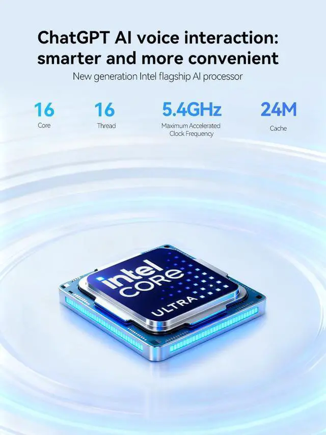 Alt view image 2 of 7 - BRENUC BREC Mini PC - Intel Core Ultra 9 285H, 96GB DDR5 RAM 4TB SSD, Intel Arc 140T Graphics, Bluetooth 5.3, WiFi 6E, AI Ready