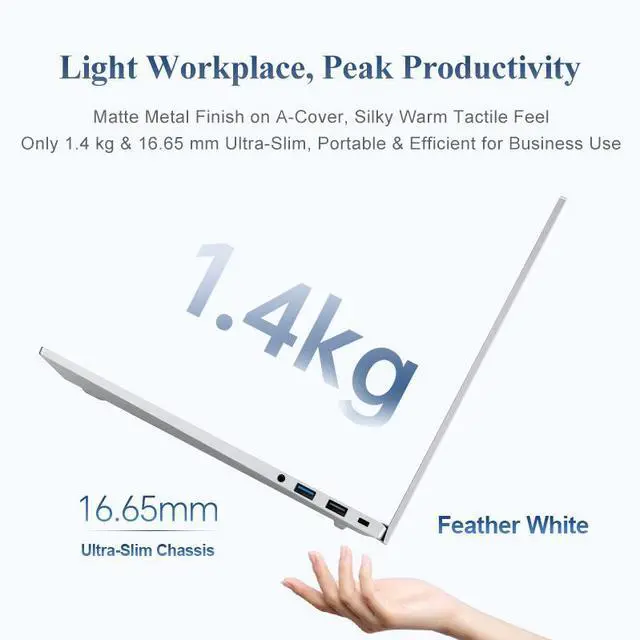 Alt view image 7 of 7 - Colorfire E16 Business Laptop | 16" (2560x1600) 120Hz | AMD Ryzen 7 7735HS | 16GB LPDDR5 RAM | 512GB NVMe SSD | AMD Radeon 680M | WiFi 6 | HD Webcam