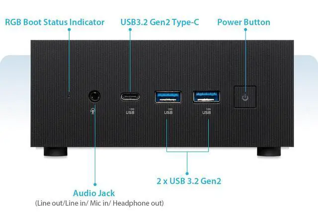 Alt view image 4 of 6 - ASUS ExpertCenter PN65 Barebone Mini PC with Intel Core Ultra 7 155H, Dual channel DDR5 RAM, Triple Storage Design, Wi-Fi 7 & Bluetooth 5.4, RJ45 LAN, USB-C, Hardware TPM, VESA Mount included