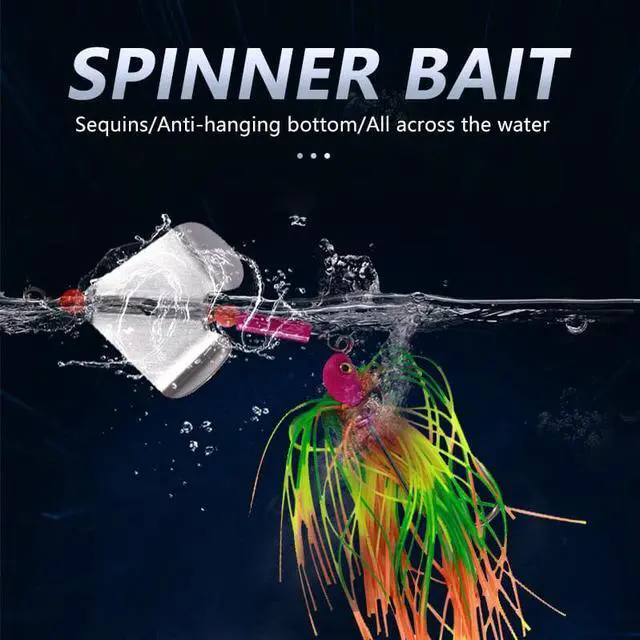 Alt view image 4 of 7 - 4pcs Fishing Lures 12.6 cm 12g Blade Metal Bait With Rubber Skirt Artificial Wobbler Buzzbait Jigging Lure Spinner Spoon For Pike (box kit)