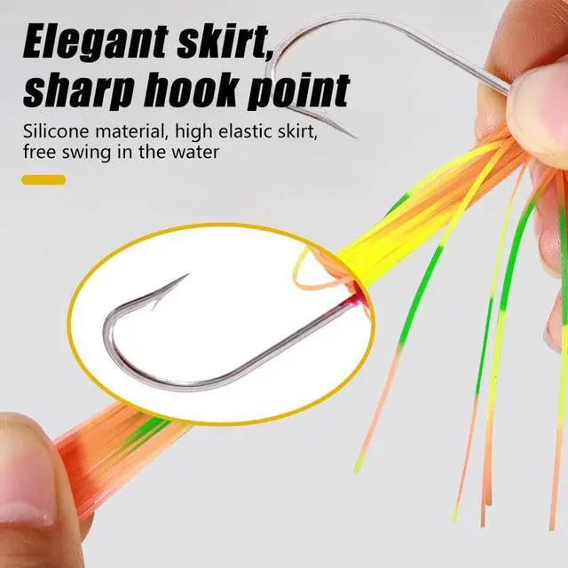 Alt view image 5 of 7 - 4pcs Fishing Lures 12.6 cm 12g Blade Metal Bait With Rubber Skirt Artificial Wobbler Buzzbait Jigging Lure Spinner Spoon For Pike (box kit)