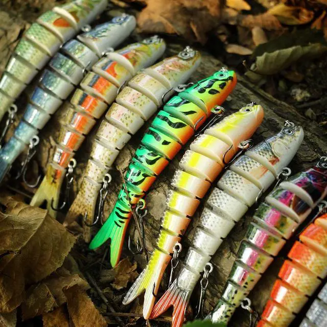 Alt view image 7 of 7 - 10pcs 10cm 11.4g Sinking Wobblers 8 Segments Fishing Lures Multi Jointed Swimbait Hard Bait Fishing Tackle For Bass Isca Crankbait