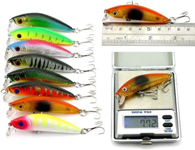 Alt view image 4 of 7 - 56pcs Topwater Minnow Fishing Lures Kit, Artificial Tackle Crank Baits For Freshwater