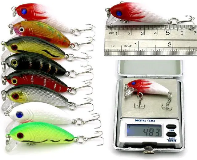 Alt view image 6 of 7 - 56pcs Topwater Minnow Fishing Lures Kit, Artificial Tackle Crank Baits For Freshwater