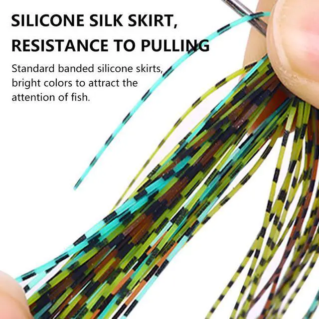 Alt view image 5 of 7 - 5pcs Fishing Chatterbait, Metal Blade Spinner Lure With Rubber Skirt Artificial Wobbler Buzzbait Jigging Spoon For Pike