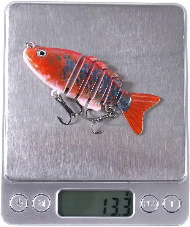 Alt view image 4 of 7 - 10pc Fishing Lure With 3D Eyes, 6-Segment Lifelike Fishing Hard Lure Crankbait With 2 Hooks Fishing Baits For Bass Pike 3.15in (8cm )13g, Fishing Accessories