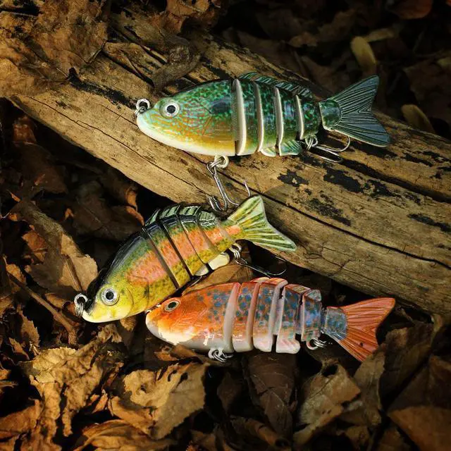 Alt view image 7 of 7 - 10pc Fishing Lure With 3D Eyes, 6-Segment Lifelike Fishing Hard Lure Crankbait With 2 Hooks Fishing Baits For Bass Pike 3.15in (8cm )13g, Fishing Accessories