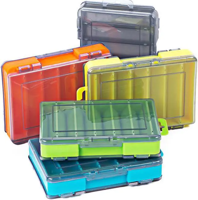 Alt view image 2 of 6 - Double-sided Multi-functional Lure Box, Fishing Gear Accessories 5.51in (14cm)x3.94in (10cm)x1.1in (2.8cm)