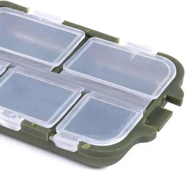 Alt view image 4 of 7 - 5pcs Mini Fishing Tackle Box 10 Compartments For Small Clear Plastic Waterproof Hooks Lures Baits Fishing Accessories, 3.74*2.56*1.18in (9.5*6.5*3cm)