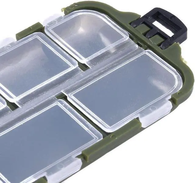 Alt view image 5 of 7 - 5pcs Mini Fishing Tackle Box 10 Compartments For Small Clear Plastic Waterproof Hooks Lures Baits Fishing Accessories, 3.74*2.56*1.18in (9.5*6.5*3cm)