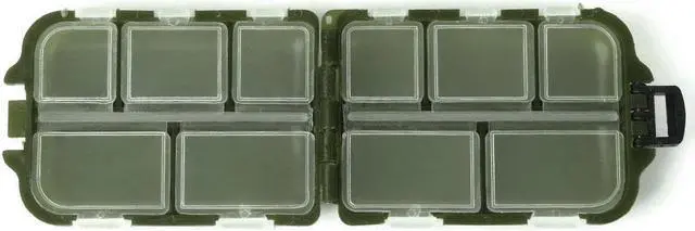 Alt view image 2 of 7 - 5pcs Mini Fishing Tackle Box 10 Compartments For Small Clear Plastic Waterproof Hooks Lures Baits Fishing Accessories, 3.74*2.56*1.18in (9.5*6.5*3cm)
