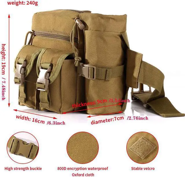 Alt view image 3 of 7 - Camouflage Tactical Multi-purpose Kettle Waist Bag Sports Water Bottle Pocket Canvas Unisex Fanny Hip Purse Travel Running