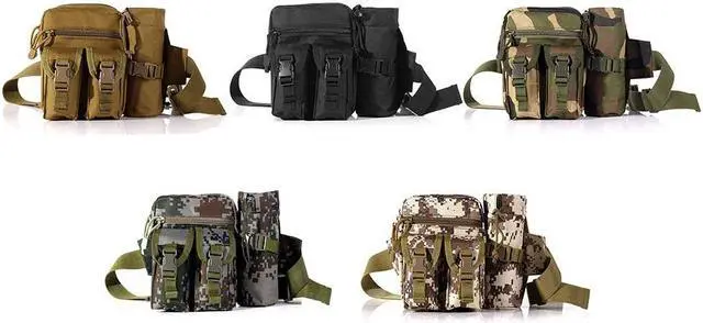 Alt view image 4 of 7 - Camouflage Tactical Multi-purpose Kettle Waist Bag Sports Water Bottle Pocket Canvas Unisex Fanny Hip Purse Travel Running