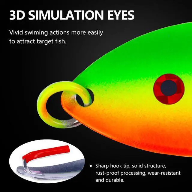 Alt view image 5 of 6 - 6pcs Metal Spoon Fishing Lure With Single Hook, Sinking Artificial Bait For Carp Pike Saltwater