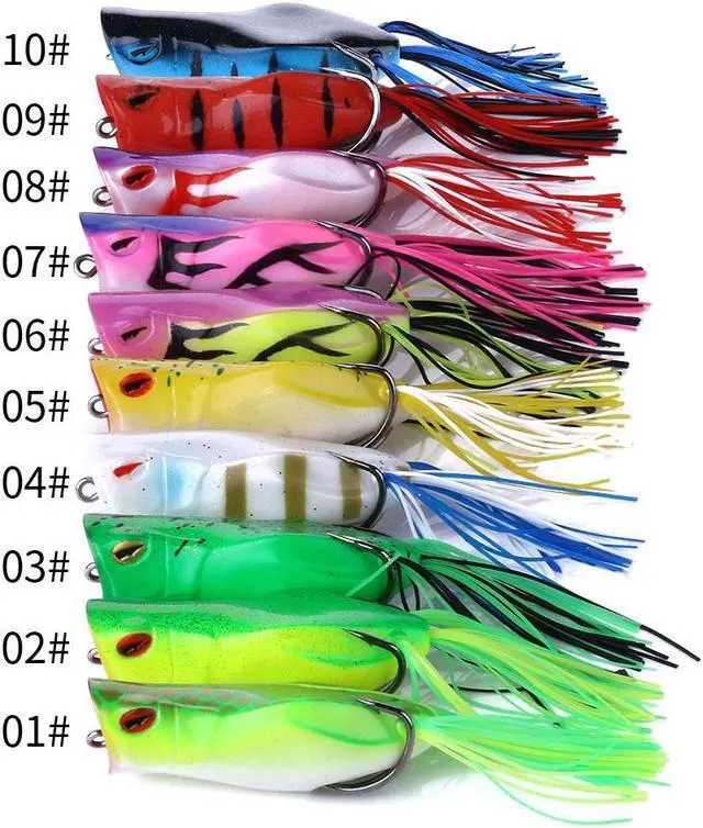 Alt view image 3 of 6 - 10pc Frog Fishing Lure, Sillicon Bait, Fake Lure For Snakehead Bass Pike Bait, Fishing Gear 7cm/2.75in 14g