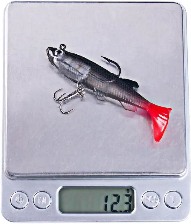 Alt view image 7 of 7 - 12pcs pesca Jigging Hooks Wobblers Silicone Soft Bait 8cm 12g T Tail Swimbait Artificial Rubber Bait Pike for Bass Carp Fishing Lures