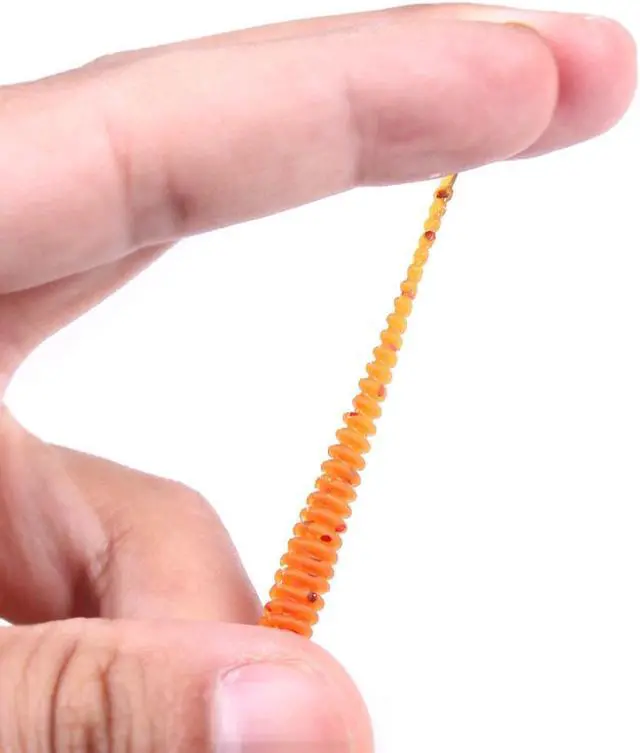 Alt view image 3 of 7 - 120pcs/Pack Soft T Tail Fishing Lure Set Grub Worm Swimbaits Silicone Baits Pesca Bass Carp Fishing Tackle Silicone Bait,5cm