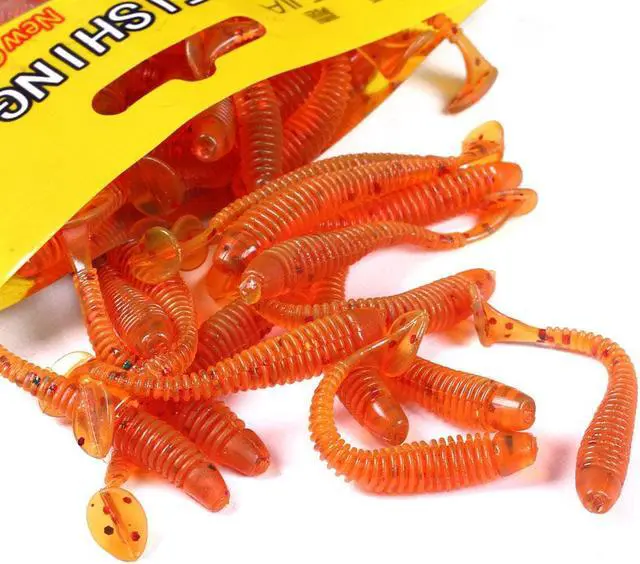 Main image of 120pcs/Pack Soft T Tail Fishing Lure Set Grub Worm Swimbaits Silicone Baits Pesca Bass Carp Fishing Tackle Silicone Bait,5cm