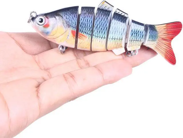 Alt view image 4 of 7 - 20pcs Fishing Lure 10cm 20g 3D Eyes 6-Segment Lifelike Fishing Hard Lure Crankbait With 2 Hook Fishing Baits Pesca Cebo for Bass Pike