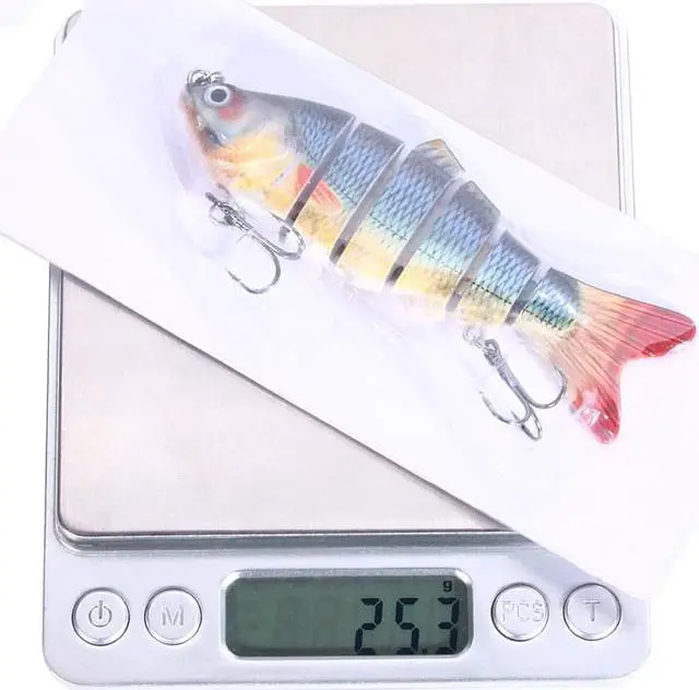 Alt view image 7 of 7 - 20pcs Fishing Lure 10cm 20g 3D Eyes 6-Segment Lifelike Fishing Hard Lure Crankbait With 2 Hook Fishing Baits Pesca Cebo for Bass Pike