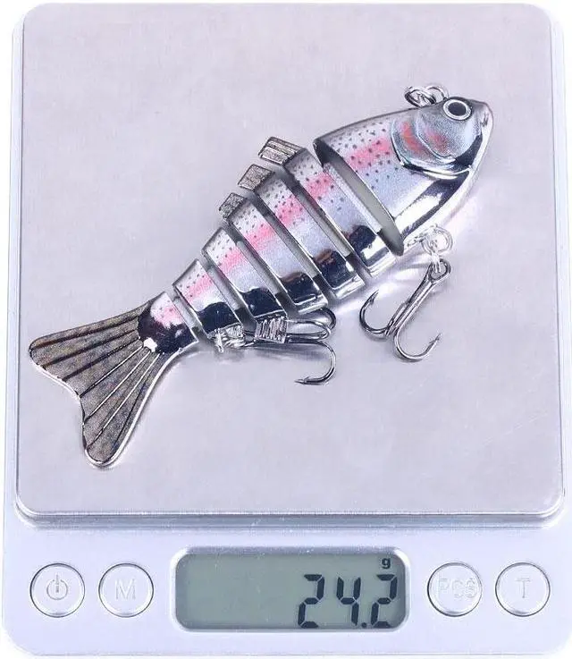 Alt view image 5 of 6 - 6PCS 10cm 24g Fishing Lure 3D Eyes 7-Segment Lifelike Fishing Hard Lure Crankbait With 2 Hook Fishing Baits Pesca Cebo for Bass Pike