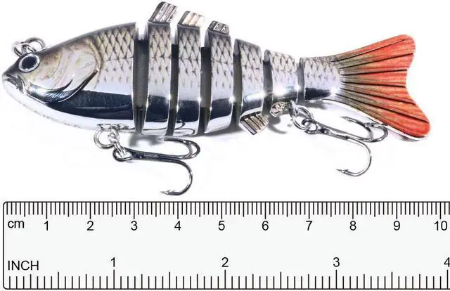 Alt view image 4 of 6 - 6PCS 10cm 24g Fishing Lure 3D Eyes 7-Segment Lifelike Fishing Hard Lure Crankbait With 2 Hook Fishing Baits Pesca Cebo for Bass Pike