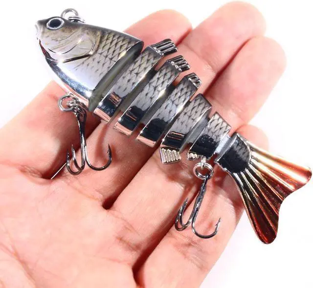 Alt view image 2 of 6 - 6PCS 10cm 24g Fishing Lure 3D Eyes 7-Segment Lifelike Fishing Hard Lure Crankbait With 2 Hook Fishing Baits Pesca Cebo for Bass Pike