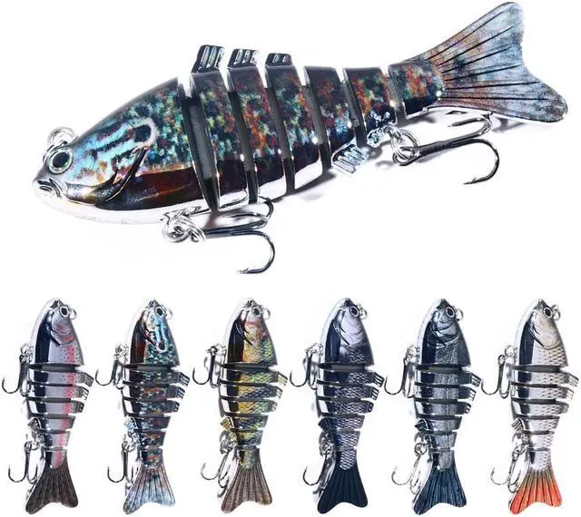 Main image of 6PCS 10cm 24g Fishing Lure 3D Eyes 7-Segment Lifelike Fishing Hard Lure Crankbait With 2 Hook Fishing Baits Pesca Cebo for Bass Pike