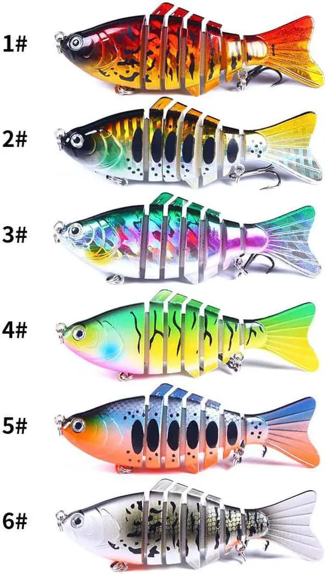 Alt view image 3 of 6 - 6pcs Sinking Wobblers 7Segments Fishing Lures Multi Jointed Swimbait Hard Bait Fishing Tackle For Bass Isca Crankbait
