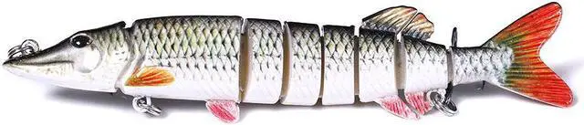 Alt view image 4 of 7 - 15pcs Fishing lures  Sinking Wobblers 7 Segments Multi Jointed Swimbait Hard Bait Fishing Tackle For Bass Isca Crankbait,20cm-67.5g- 2#hook