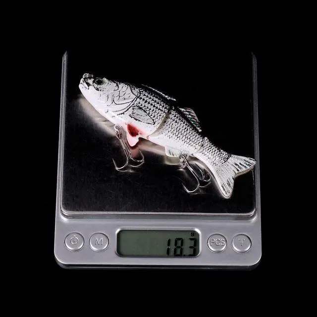 Alt view image 3 of 6 - 5pcs 3D Eyes Sinking Wobblers Fishing Lures - Catch More Bass & Pike with this Multi Jointed Swimbait Hard Bait,10cm-18g- 6# hook